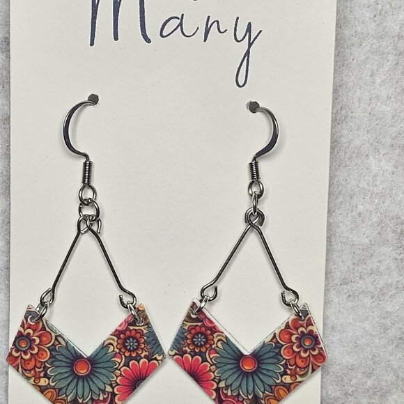 Handmade Hippie Theme Dangle earrings - Picture 3 of 6